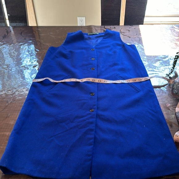 HARVE BENARD Blue Wool Button Front Jumper Vintage - Picture 6 of 9